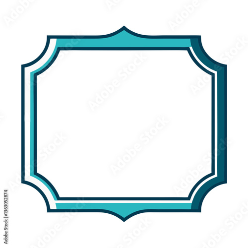 an elegant teal frame with a unique shape, perfect for adding a touch of sophistication vector illustration