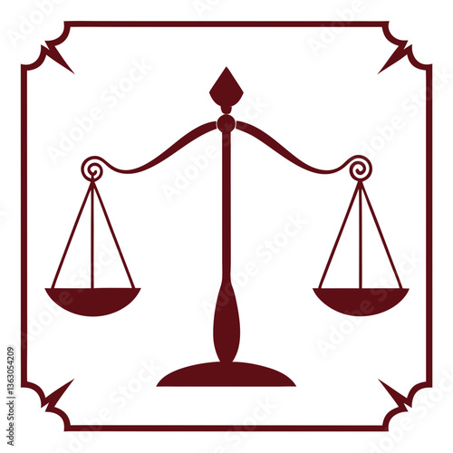 Scale of Justice Vector Illustration Frame Border