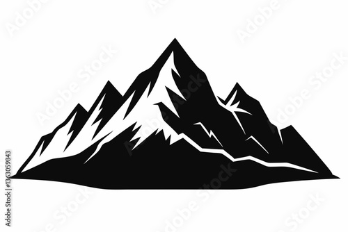 mountain silhouette black vector