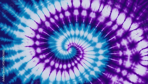 reverse spiral tie dye in purple blue hippie tie dye pattern texture background wallpaper