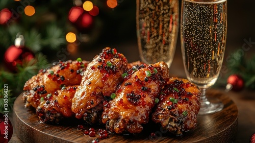 Delicious Glazed Chicken Wings Festive Appetizer for Holiday Celebration