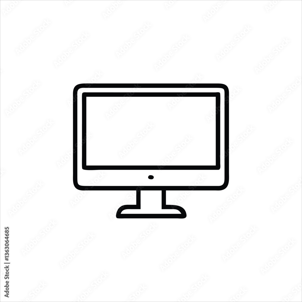lcd tv monitor icon illustration lcd tv monitor icon illustration