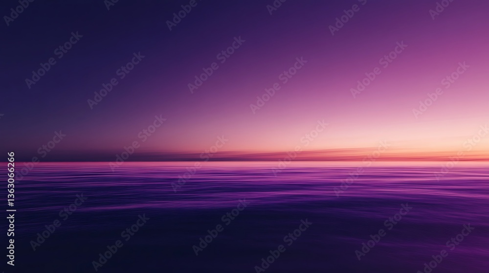 Abstract Ocean View at Twilight with Blending Purple and Pink Sky Abstract Ocean View at Twilight with Blending Purple and Pink Sky