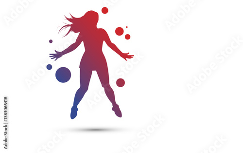 ragazza, saltare, sagoma, allegria, felicità, leggerezza, salto