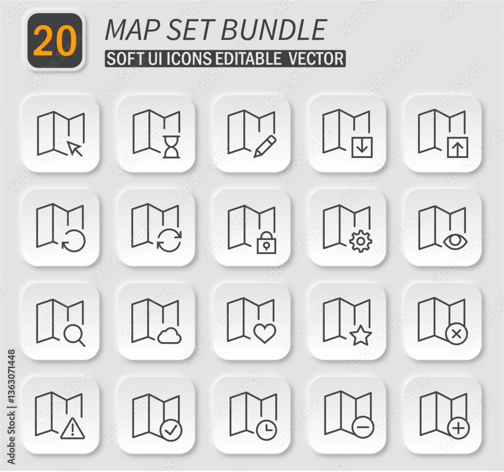 Complete Map Icon Set: Versatile Vector Collection for Location and Navigation Apps Complete Map Icon Set: Versatile Vector Collection for Location and Navigation Apps