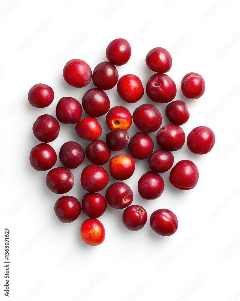 Fresh and Vibrant Red Fruits Arranged Artistically on a White Background for a Natural and Healthy Lifestyle Theme in Stock Photography Fresh and Vibrant Red Fruits Arranged Artistically on a White Background for a Natural and Healthy Lifestyle Theme in Stock Photography
