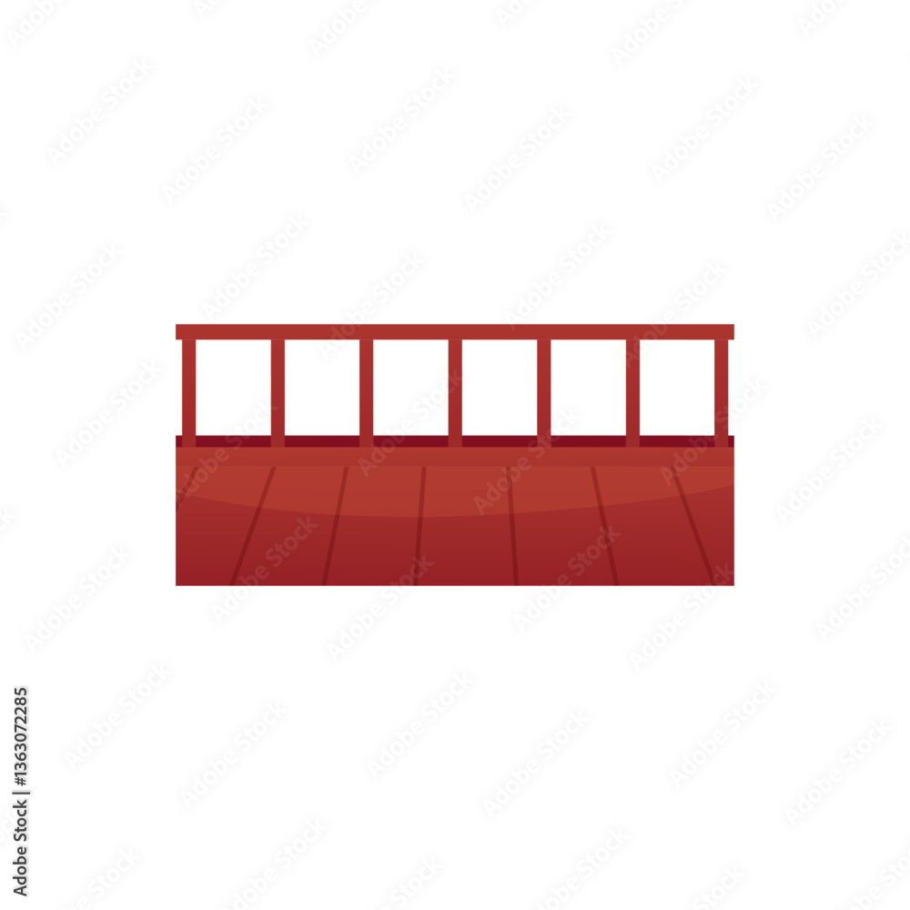 Fototapeta premium Vector flat illustration of wooden balcony railing. Decorative border.