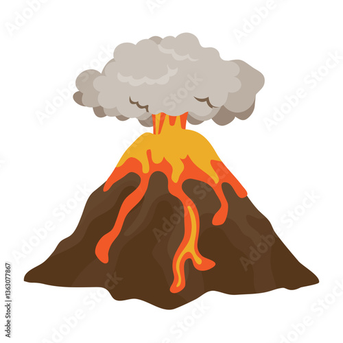 Erupting Volcano Icon Vector Design