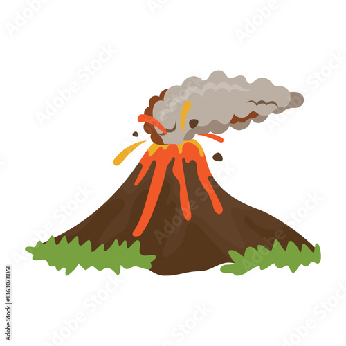 Erupting Volcano Icon Vector Design
