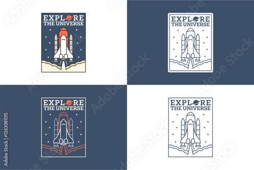 Space shuttle launching into space.