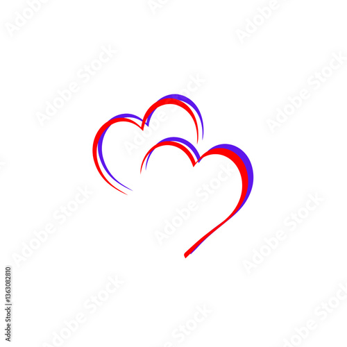red heart with blue ribbon