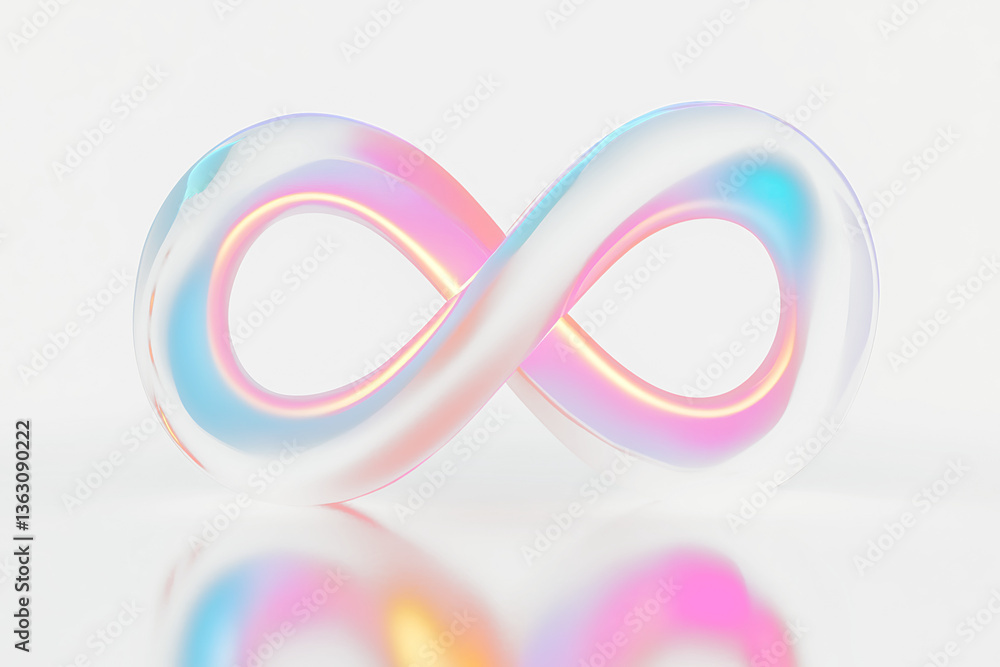 Obraz premium Glowing infinity symbol on dark background.