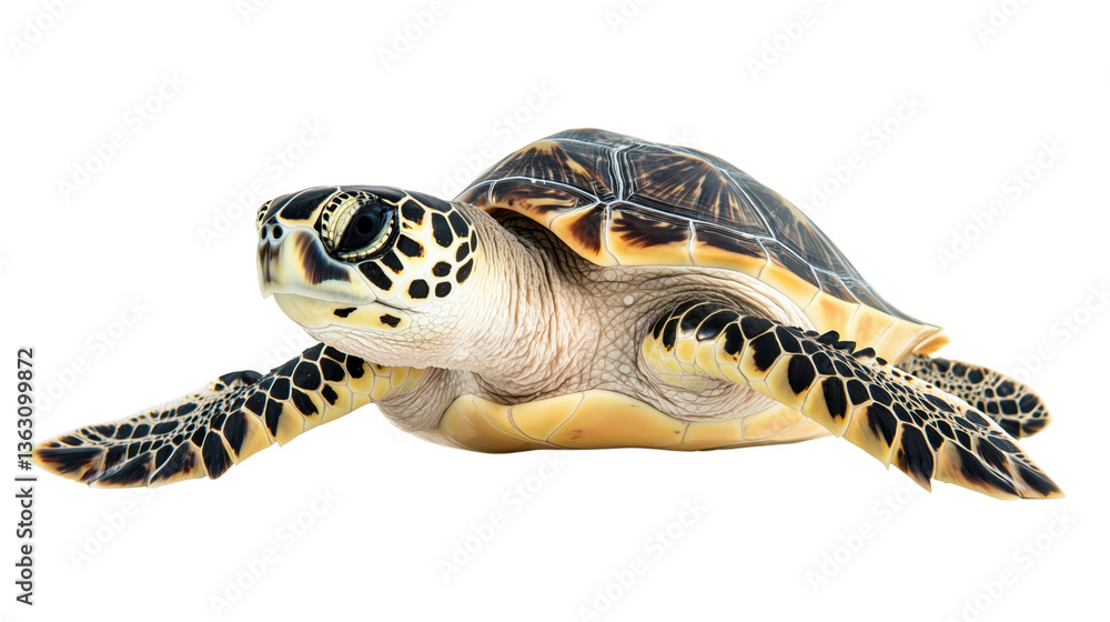 Fototapeta premium Sea Turtle Isolated on a Transparent Background