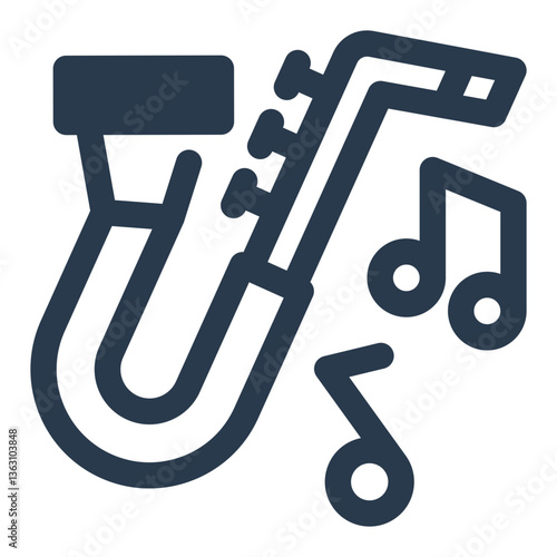 Jazz Saxophone with Musical Notes