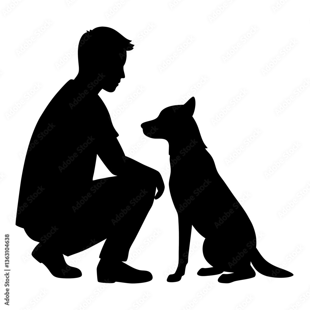 Silhouette of a dog and cat in black on a white background Silhouette of a dog and cat in black on a white background