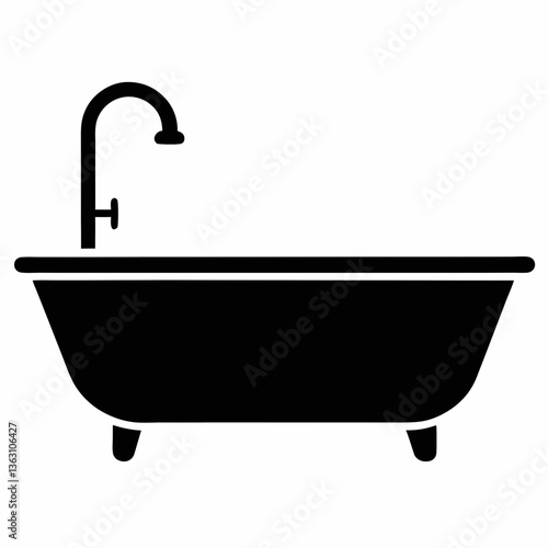 Vintage bathtub with foam and bubbles in a clean spa bathroom