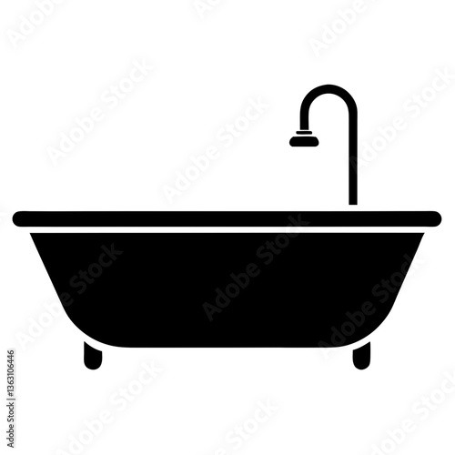 Vintage bathtub with foam and bubbles in a clean spa bathroom