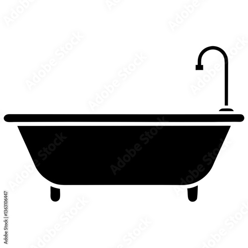 Vintage bathtub with foam and bubbles in a clean spa bathroom