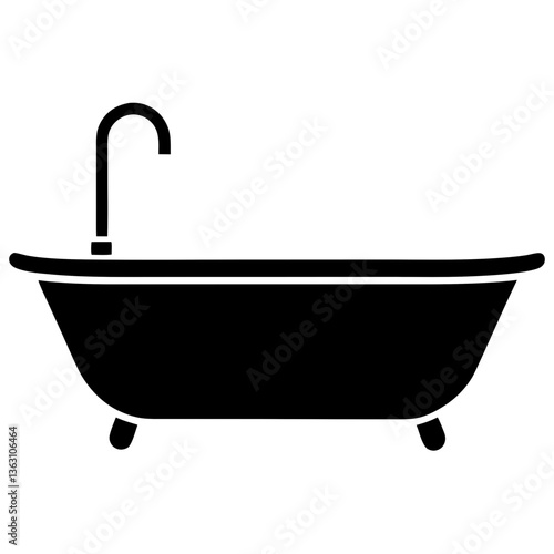 Vintage bathtub with foam and bubbles in a clean spa bathroom