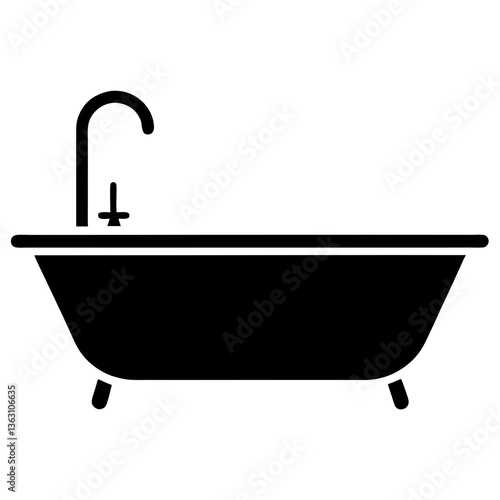 Vintage bathtub with foam and bubbles in a clean spa bathroom