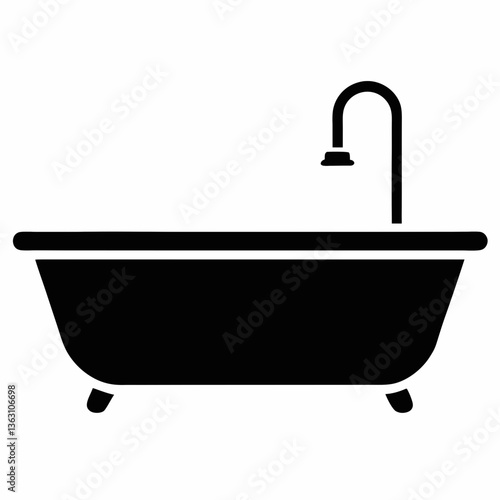 Vintage bathtub with foam and bubbles in a clean spa bathroom