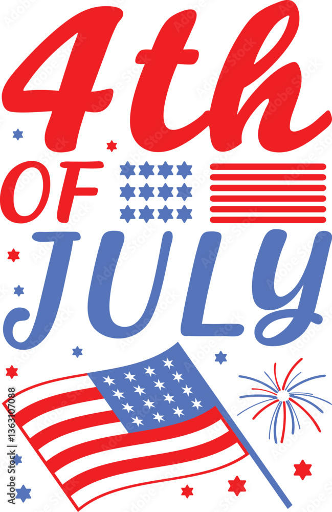 Obraz premium 4th july typography design