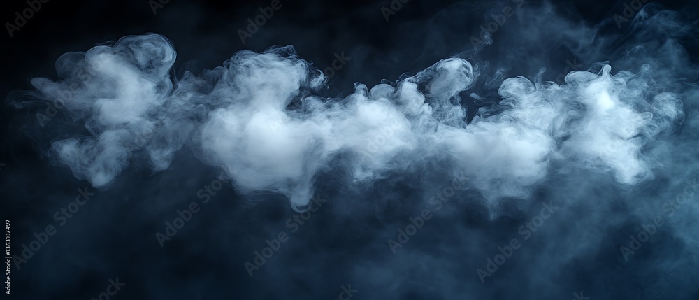 Obraz premium White Smoke Cloud on Black.