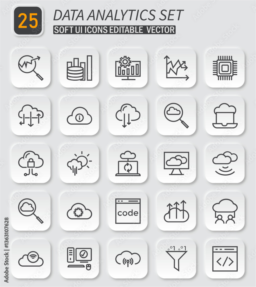 Comprehensive Data Analytics Icon Collection for Business Intelligence Solutions Comprehensive Data Analytics Icon Collection for Business Intelligence Solutions