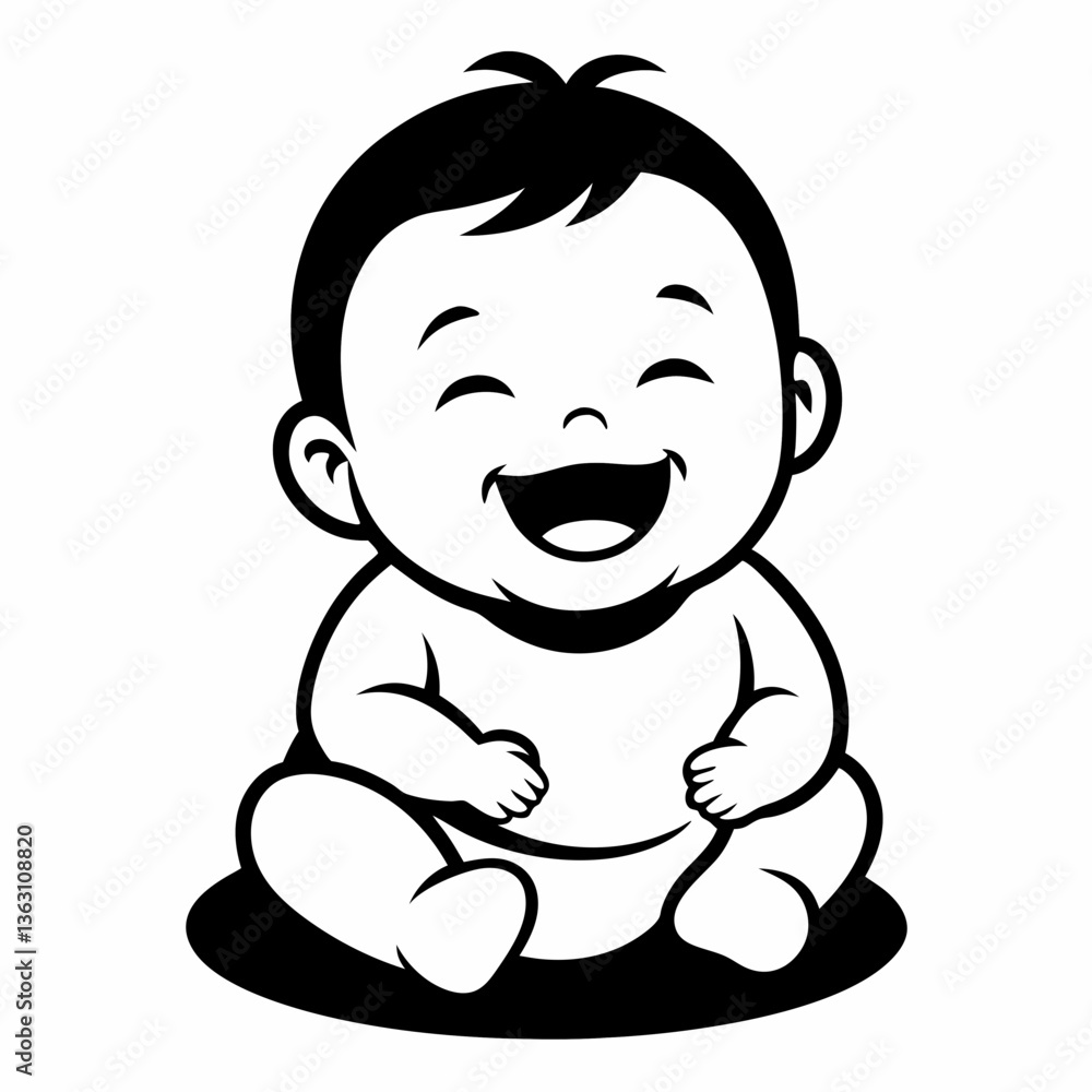 Cute baby girl cartoon vector illustration with a smiling character and fun childhood theme Cute baby girl cartoon vector illustration with a smiling character and fun childhood theme