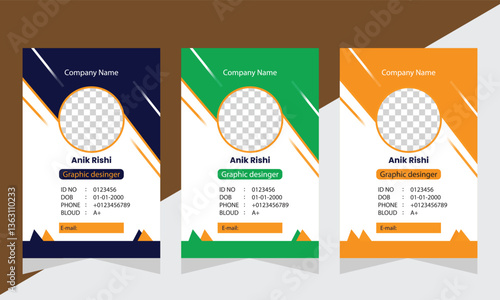 Modern ID card design template. Professional Corporate identity card design