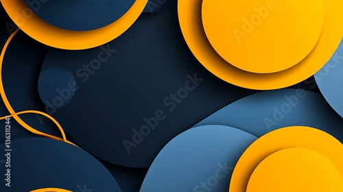 Abstract Blue Orange Circles Design. (1)
