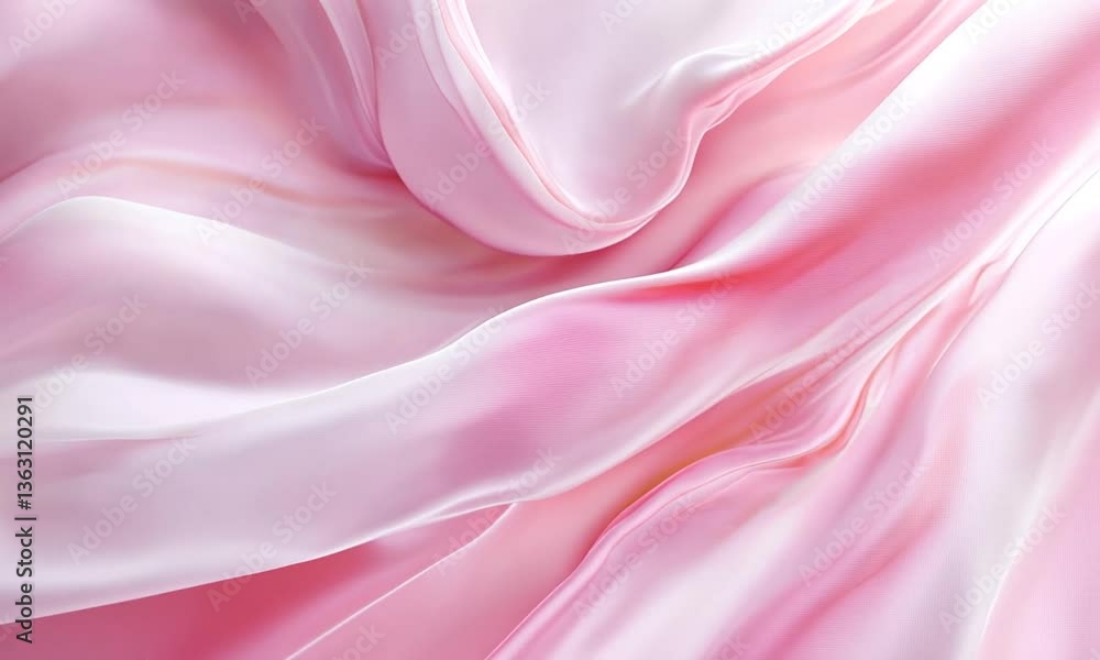 Flowing Soft Pink Fabric Creates Gentle Waves and Abstract Forms Flowing Soft Pink Fabric Creates Gentle Waves and Abstract Forms