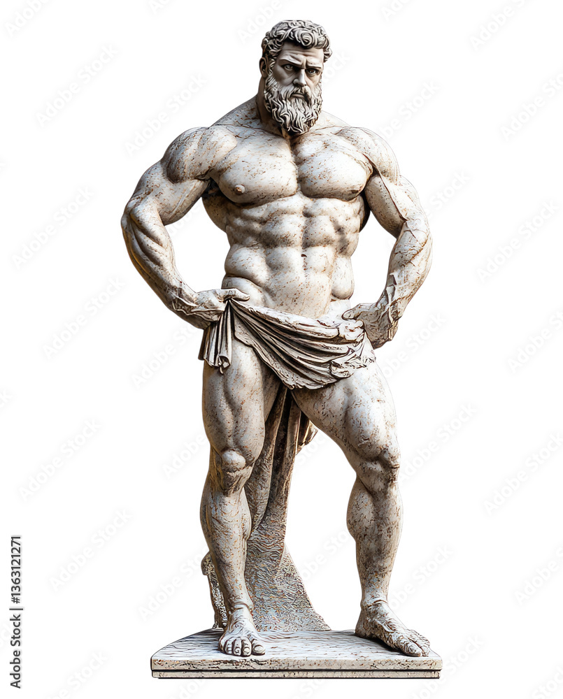 Strong male statue with muscular body and ancient Greek design Strong male statue with muscular body and ancient Greek design