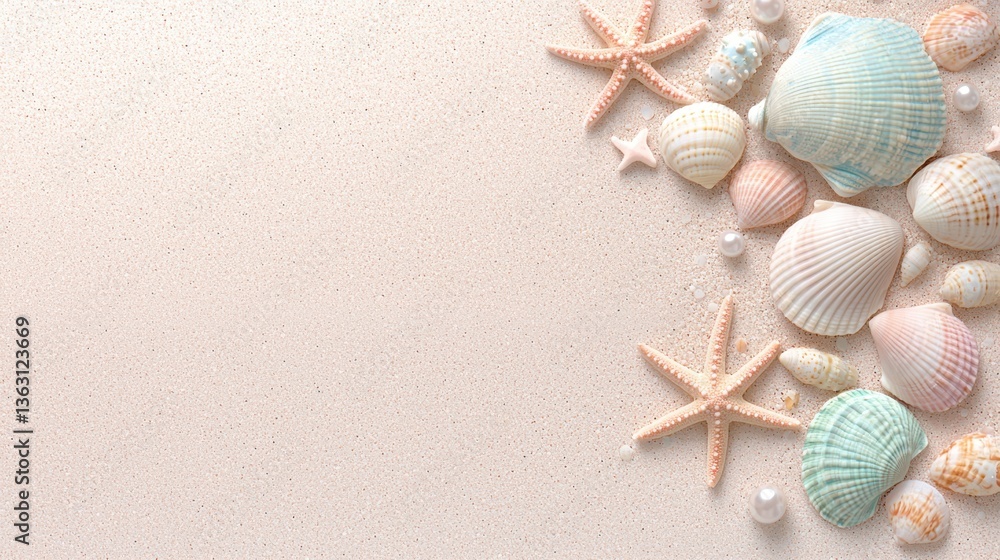 Light ocean breeze moving sand over a single cowrie shell, minimal and elegant coastal aesthetic. Light ocean breeze moving sand over a single cowrie shell, minimal and elegant coastal aesthetic.