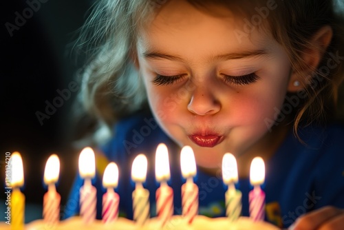 Wallpaper Mural Girl blowing out birthday candles	 Torontodigital.ca