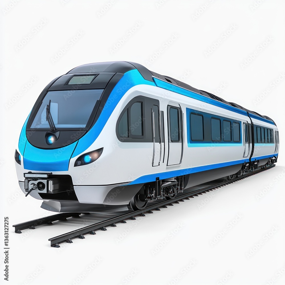 Fototapeta premium Electric train isolated on white or transparent background photo