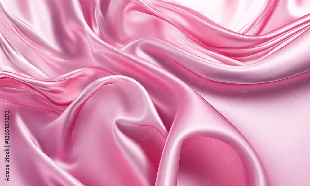 Elegant Pink Silk Fabric Flowing and Rippling in Slow Motion Close Up Elegant Pink Silk Fabric Flowing and Rippling in Slow Motion Close Up