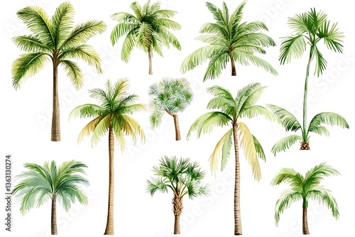 Tropical Bliss Watercolor Palm Tree Collection