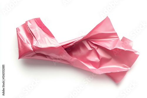 Pink metallic ribbon floating in air	