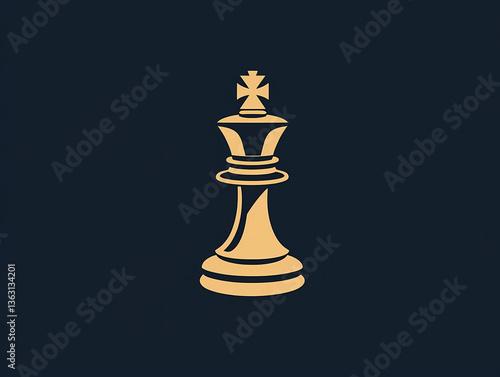 Chess piece minimalist vector logo design