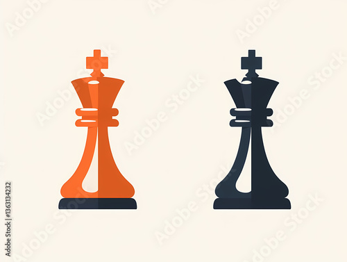 Chess piece minimalist vector logo design