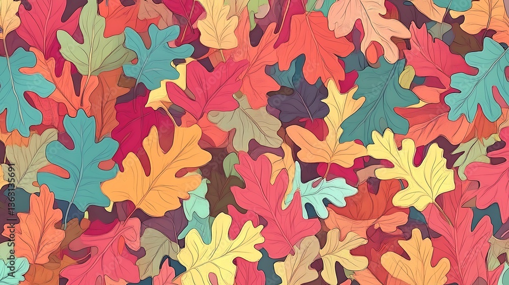 Autumn Oak Leaves Background. (2) Autumn Oak Leaves Background. (2)
