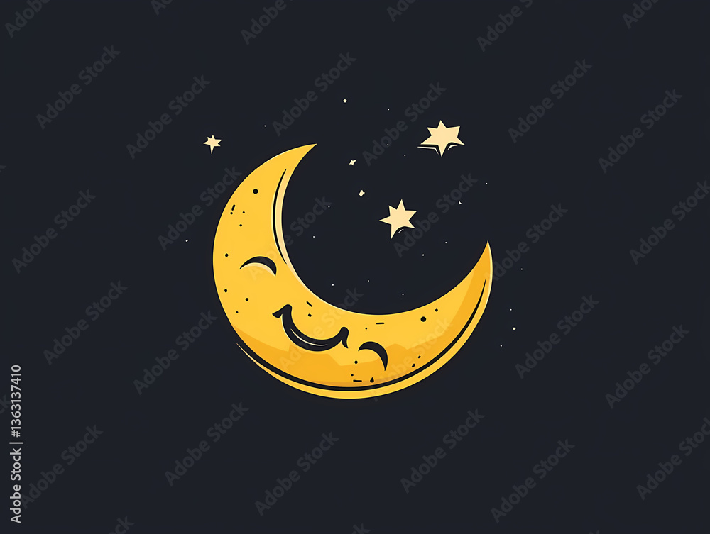 Fototapeta premium Comic moon vector logo