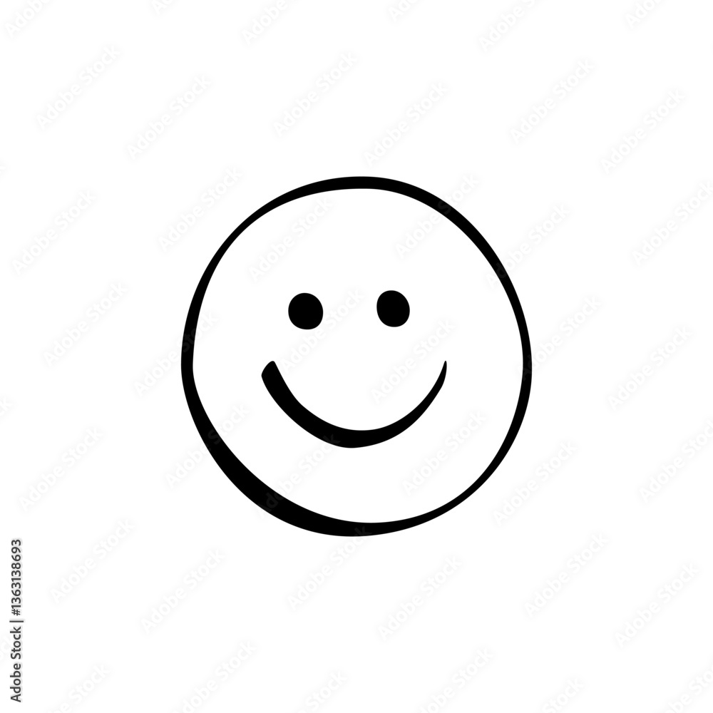 Smiling face icon with simple design showcasing happiness in a minimalistic style Smiling face icon with simple design showcasing happiness in a minimalistic style