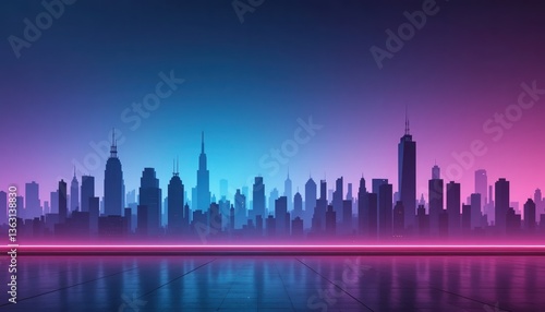 Wallpaper Mural Vibrant night cityscape urban skyline digital art futuristic environment aerial view neon lights concept for modern aesthetic Torontodigital.ca