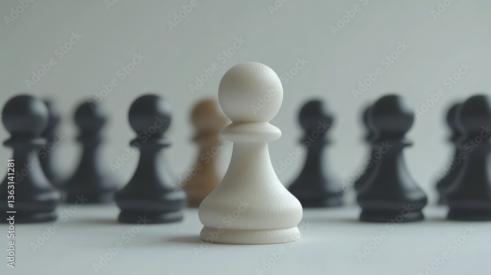 White pawn stands out in front of dark pawns group White pawn stands out in front of dark pawns group