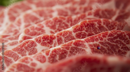 Close up of marbled raw beef meat texture	
