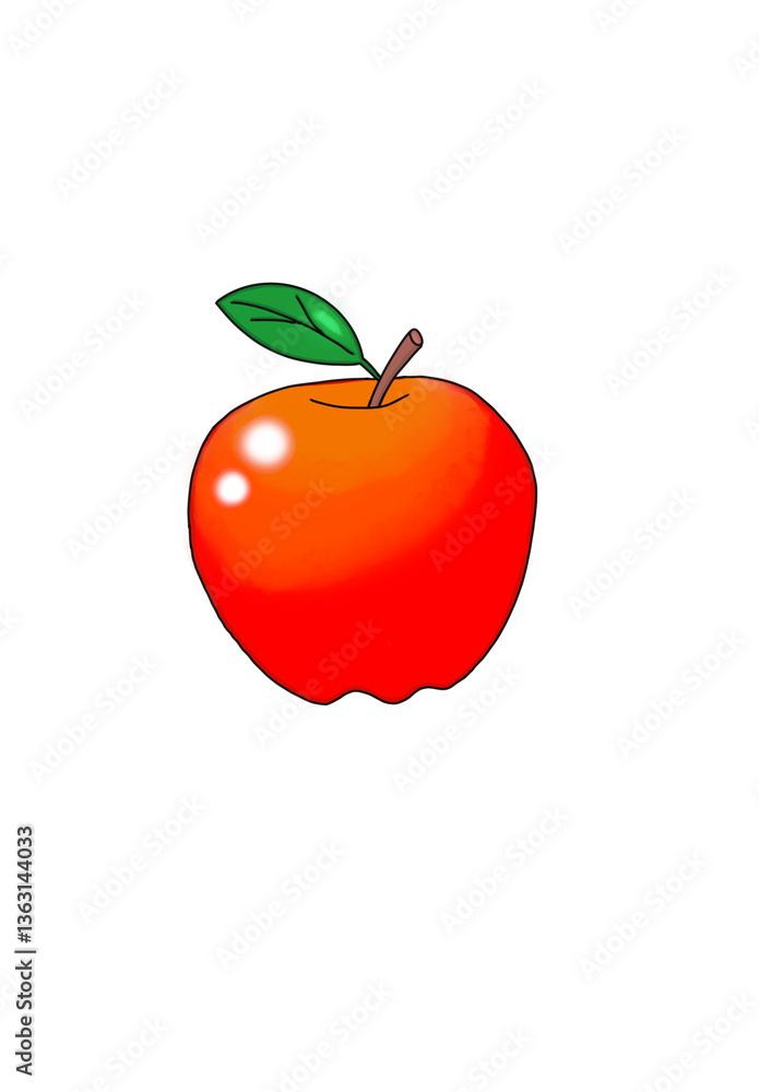 Fototapeta premium Honey Apple Ripe and Sweet illustration