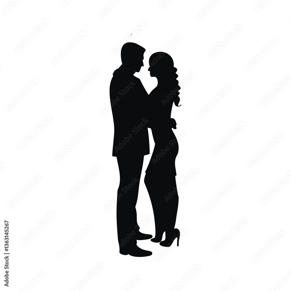 silhouette of a young couple silhouette of a young couple
