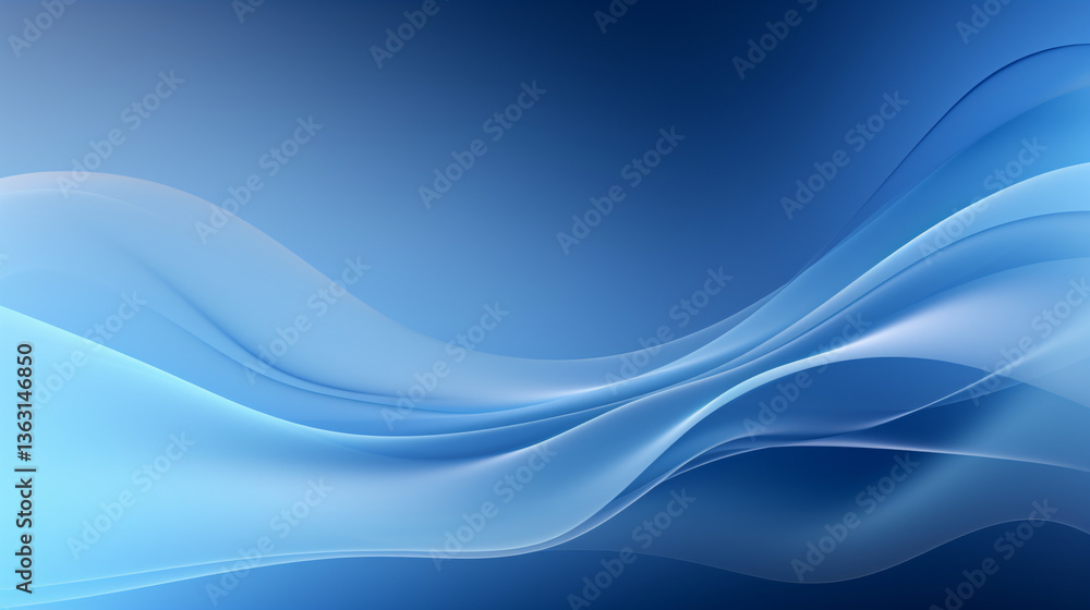 Fototapeta premium A clean and elegant futuristic blue gradient with curve wavy design, perfect for technology backgrounds.